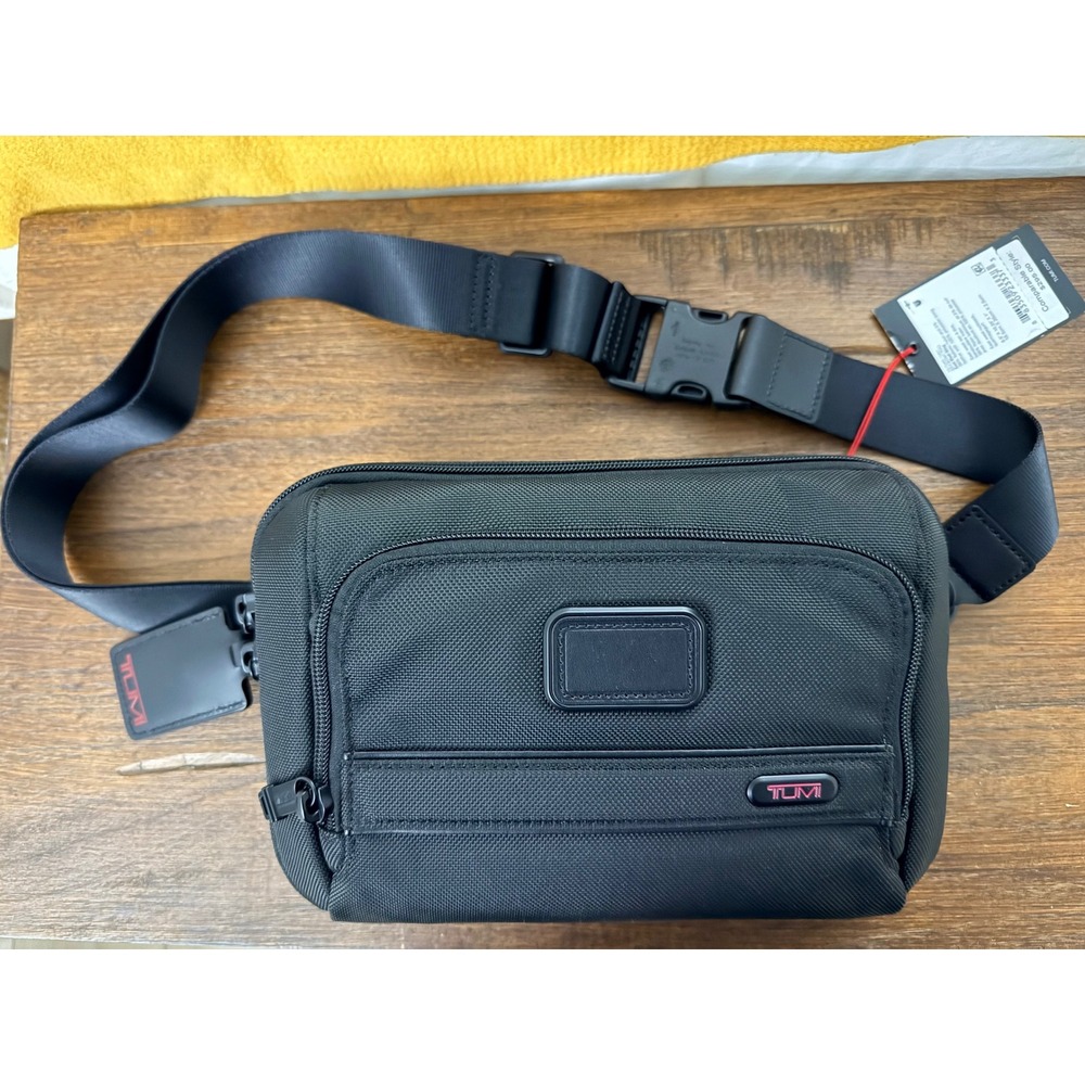Tumi East West Sling Black Ballistic Nylon Leather Trim Bag 022303917DO NWT